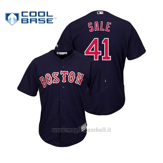 Maglia Baseball Uomo Boston Red Sox Chris Sale Cool Base Alternato Majestic Official Blu